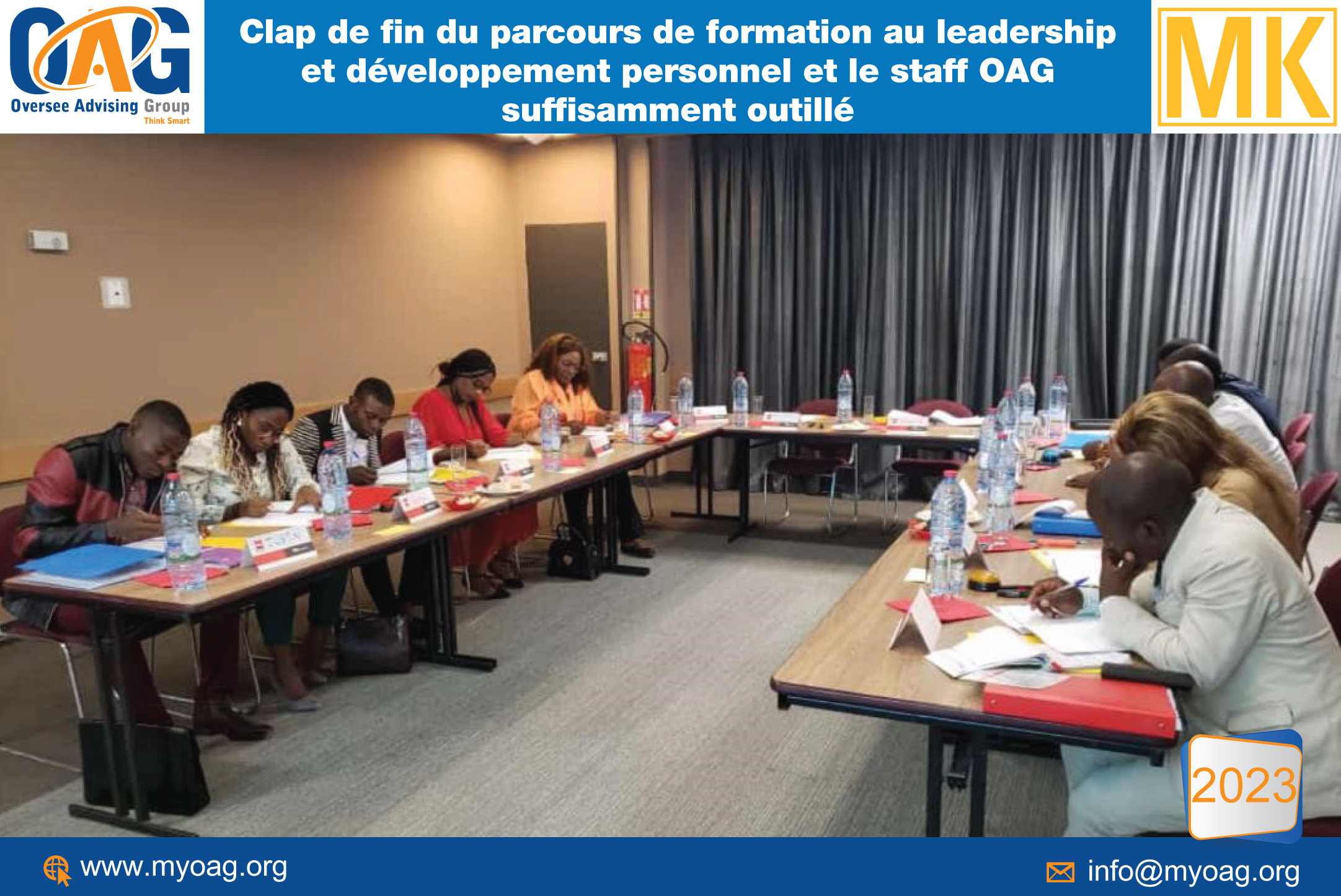 Clap de fin du parcours de formation au leadership et développement personnel et le staff OAG suffisamment outillé